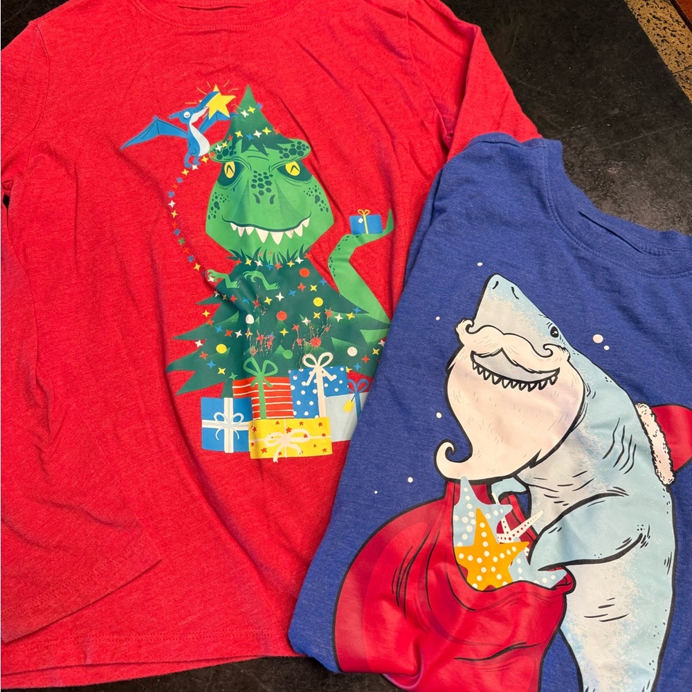 Cat & Jack Red and Blue Long Sleeve Tees